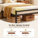 Twin Metal Bed Frame with Upholstered Headboard