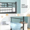 Metal Bunk Bed with Ladder and Full-length Guardrails