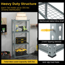 4-Tier Metal Shelving Unit with Anti-slip Foot Pad and Anti-tipping Device