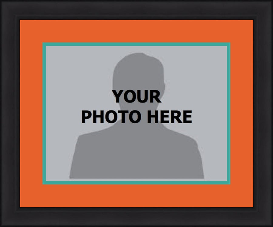 MLB Baseball Photo Picture Frame Kit - Miami Marlins (Orange Matting, Teal Trim)