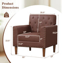 Mid Century Modern Accent Chair with Button Tufted Decoration and Rivets