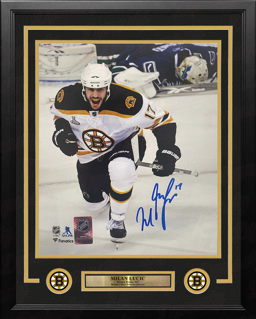 Milan Lucic Stanley Cup Goal Celebration Boston Bruins Autographed 16