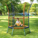 Mini Trampoline for Kids with Safety Enclosure Net and Foam Handles