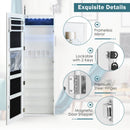 Wall Door Mounted Jewelry Armoire with Frameless LED Mirror