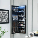 Wall Door Mounted Jewelry Armoire with Frameless LED Mirror