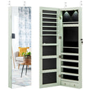 Wall and Door Mounted Mirrored Jewelry Cabinet with Lights