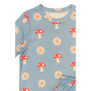 Miss Sparkling Waffle Fabric Printed Matching Shorts Set | Monarch Butterfly or Mushroom Print