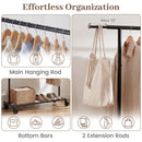 Mobile Garment Rack with Extendable Rods Heavy