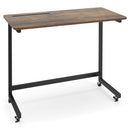 Mobile Side Table Rolling Laptop Desk Cart with Tablet Slot-Rustic Brown