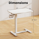 Mobile Standing Desk Height Adjustable Overbed Bedside Table with Cup Holder