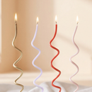 Mod Party Swirl Birthday Cake Candles - 16 Pieces | Twisty Birthday Candles 5.5" Tall