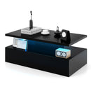 Modern 2-tier High Glossy Table with Adjustable Light Colors for Living Room