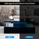 Modern 2-tier High Glossy Table with Adjustable Light Colors for Living Room