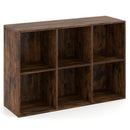 6-Cube Bookcase with Anti-Tipping Kit - Rustic Brown