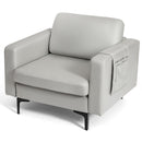 Modern Accent Armchair with Side Storage Pocket