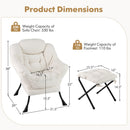 Modern Accent Chair with Folding Footrest and Head Pillow