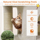 Modern Cat Tree Space-saving Cat Tower with Upholstered Perch and 2 Cat Condos
