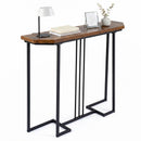 Console Table with Metal Legs - Rustic Brown