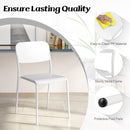 Modern Dining Chairs Set of 4 with Tilted Backrest and Sturdy Metal Legs