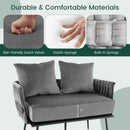 Modern Loveseat Sofa Upholstered Dutch Velvet Sofa Couch