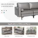 Modern Loveseat Sofa with 2 Bolsters and Side Storage Pocket