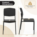 Modern Plastic Dining Chair Set of 2 with Metal Legs and Curved Back