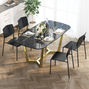 Modern Plastic Dining Chair Set of 2 with Metal Legs and Curved Back