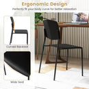 Modern Plastic Dining Chair Set of 2 with Metal Legs and Curved Back