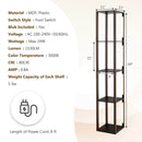 64 Inches Floor Lamp with 3-Level Dimmable LED Bulbs and Rotatable LED Poles-Walnut