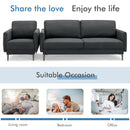 Modern Sofa Couch with Solid Metal Legs and Removable Backrest Cushion-Gray