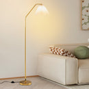 Modern Standing Lamp with Adjustable Lamp Head and Pleated Lampshade