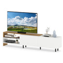 Modern TV Stand for 80 Inches TVs with Storage Shelves and Cabinets-White