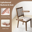 Modern Dining Upholstered Kitchen Chair Set of 2 with Padded Backrest-Brown