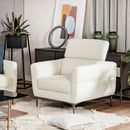 Modern Upholstered Single Sofa with Adjustable Headrest