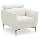 Modern Upholstered Single Sofa with Adjustable Headrest