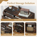 Modern Vertical 5-Drawer Mobile Chest with Door 5 Casters