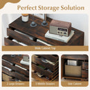 Modern Vertical 5-Drawer Mobile Chest with Door 5 Casters