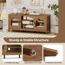 Modern Vintage TV Cabinet with Adjustable Shelves and 2 Cable Holes for TVs up to 65 Inches