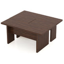 Modular Coffee Table Set of 2 L Shaped Center Tables for Small Space
