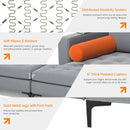 Modular L-shaped 4-Seat Sectional Sofa with Reversible Chaise and 2 USB Socket