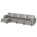 Modular L-shaped 4-Seat Sectional Sofa with Reversible Chaise and 2 USB Socket