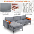 3-Seat L-Shaped Sectional Sofa with USB Ports & Storage