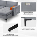 3-Seat L-Shaped Sectional Sofa with USB Ports & Storage