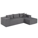 Modular Sectional Sofa Corduroy Upholstered L-shaped Sofa Couch with Deep Seats