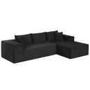 Modular Sectional Sofa Corduroy Upholstered L-shaped Sofa Couch with Deep Seats