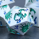 Monster Manual Dice - Silver and Green