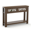 2-Tier Console Table with Drawers and Open Storage Shelf