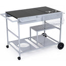 Movable Grill Table with 2 Spice Containers and Station for Backyard and BBQ