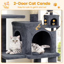 Multi-Level Cat Tower with 2-Door Condo and Padded Top Perch