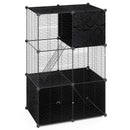 Multi-Level Cat Tower with 2-Door Condo and Hammock-Black